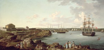 Navios da Marinha Real em Port Mahon, Minorca de Anton Schantz