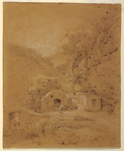 Vista da paisagem entre Nápoles e Salerno de Anton Sminck Pitloo