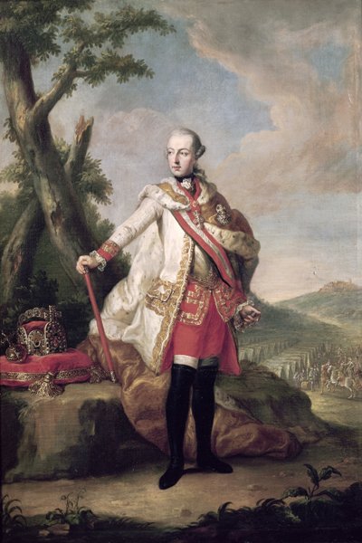 Retrato de corpo inteiro de José II (1741-90) de Habsburgo-Lorena, Sacro Imperador Romano, c.1765 de Anton von Maron