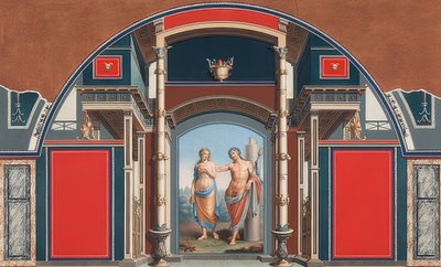 Mural de uma casa romana em razão da Villa Negroni em Roma, Baco e Ariadne. 1783 de Anton von Maron