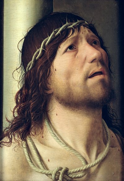 Cristo na coluna, c.1475 (óleo no painel) (detalhe) de Antonello da Messina