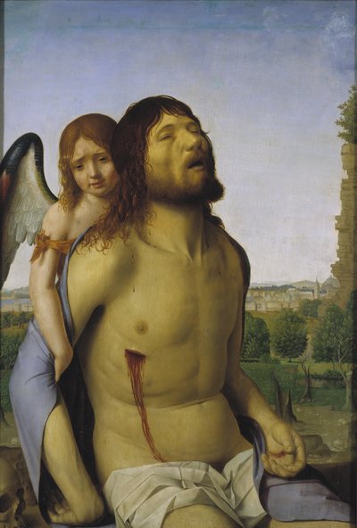 O Cristo Morto Apoiado por um Anjo de Antonello da Messina