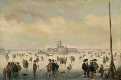 Cena de patinagem (óleo sobre painel) de Antoni (1594 1641) Verstralen