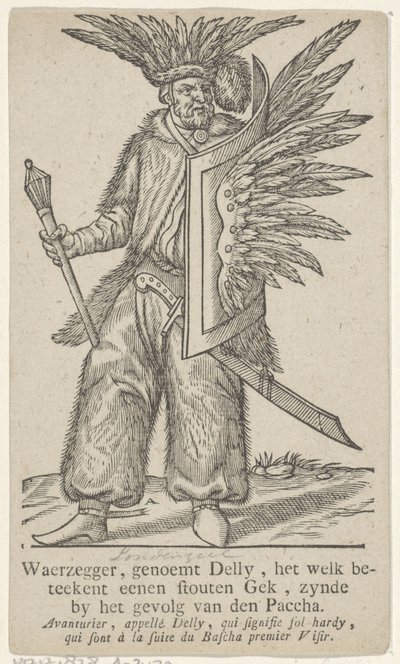 Deli da comitiva do pasha otomano
Adivinho, chamado Delly, que significa um louco robusto, pertencente à comitiva do Paccha (título sobre o objecto) de Antoni van Leest