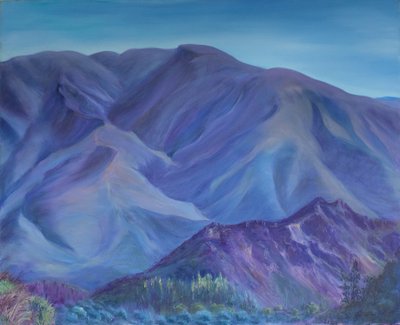 Montanha azul, Andaluzia, 2001 (óleo sobre tela) de Antonia Myatt