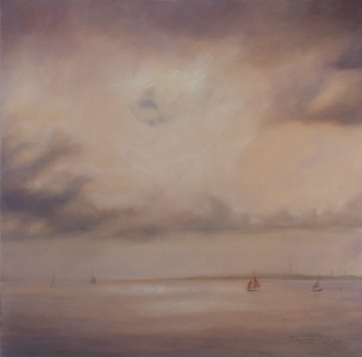 Família de barcos, 2014 (óleo sobre tela) de Antonia Myatt