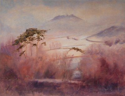 Frozen Valley, Somerset, 2023 (óleo sobre tela) de Antonia Myatt