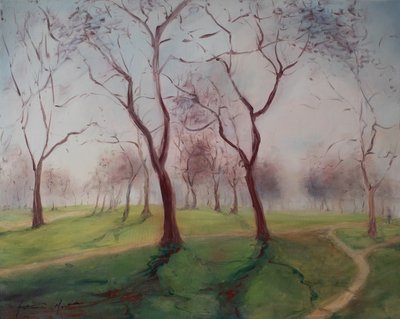 Hyde park, Londres, 2012 (óleo sobre tela) de Antonia Myatt
