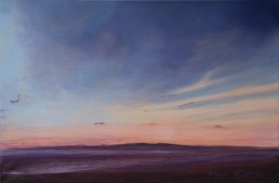 Maré baixa, Instow Devon, 2022 (óleo sobre tela) de Antonia Myatt