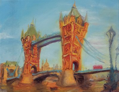 Ponte da torre, estudo, 2019 (óleo sobre tela) de Antonia Myatt