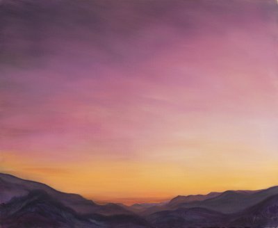 Vista de Bayacas Espanha, 2023 (óleo sobre tela) de Antonia Myatt