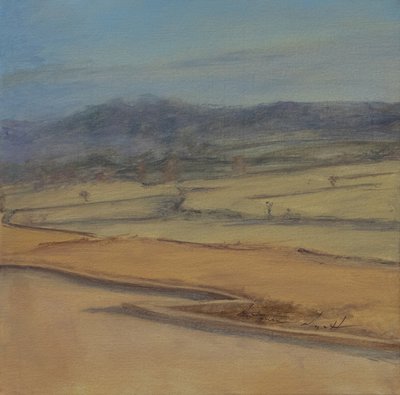 Sebe em ziguezague, Somerset, 2022 (óleo sobre tela) de Antonia Myatt