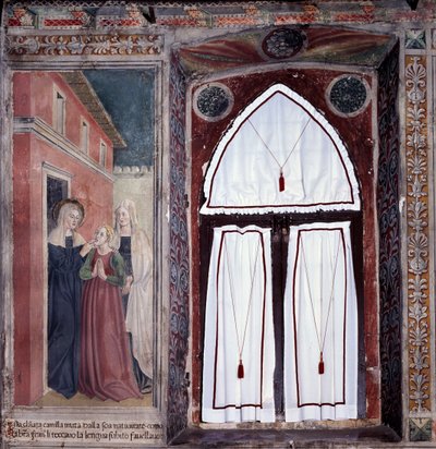 Vida de Santa Francesca Romana : Camila, uma surda-muda é curada pela santa (Fresco de Antoniazzo Romano