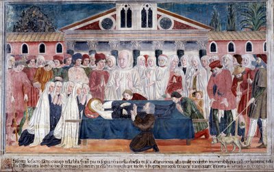 Vida de Santa Francisca Romana : A morte da santa (Fresco de Antoniazzo Romano