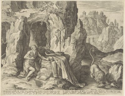 H. Hieronymus como um penitente no deserto de Antonie Wierix (II)