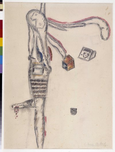 Desenho de Antonin Artaud (1896-1948). 1945 Dim cm 63X48 Musee Cantini, Marselha. de Antonin Artaud