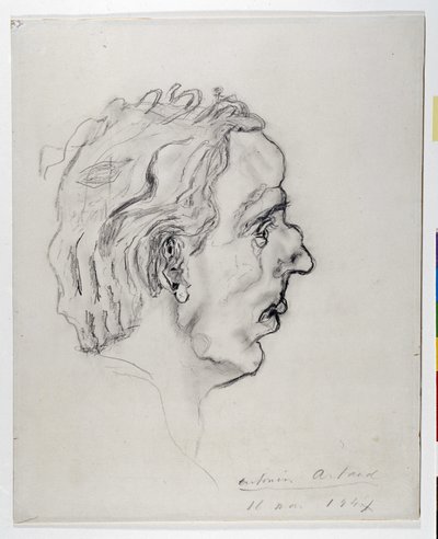 Retrato de perfil do poeta Jacques Prevel (1915-1951) - 11 de maio de Antonin Artaud