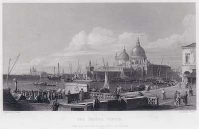 The Dogana, Veneza (gravura) de Antonio (after) Canaletto