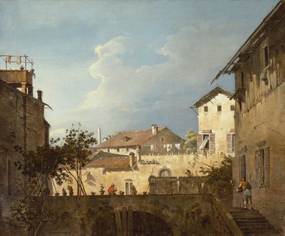 The Terrace, c.1745 (óleo sobre tela) de Antonio (follower of) Canaletto