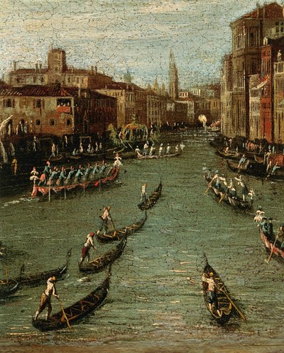 A Regata Histórica: Gôndolas no Grande Canal de Antonio (studio of) Canaletto