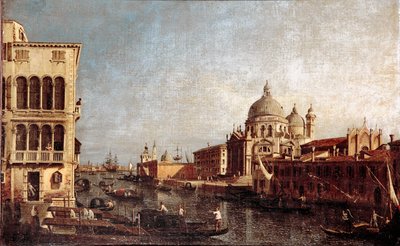 Vista da Igreja de Salute em Veneza Pintura da oficina de Giovanni Antonio Canal dit il Canaletto (1697-1768) 1740-1750 Sol. 48x74 cm músico veneziano Correr de Antonio (studio of) Canaletto