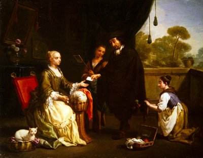 Um par de temas de género (pintura) de Antonio Amorosi
