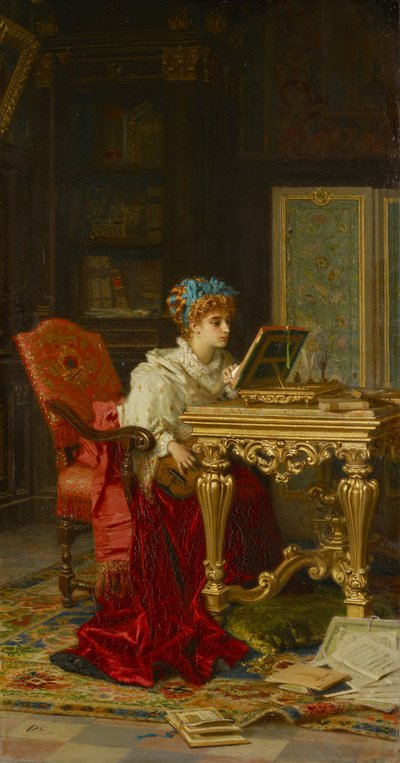A Music Playing Lady (Irene di Spilimbergo) de Antonio Barzaghi Cattaneo