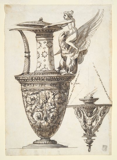 Desenho para um Lustre e Candelabro Elaborado de Antonio Basoli