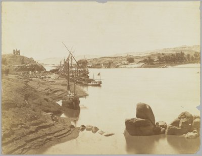 Assuão, vista do Nilo a partir da East Bank de Antonio Beato