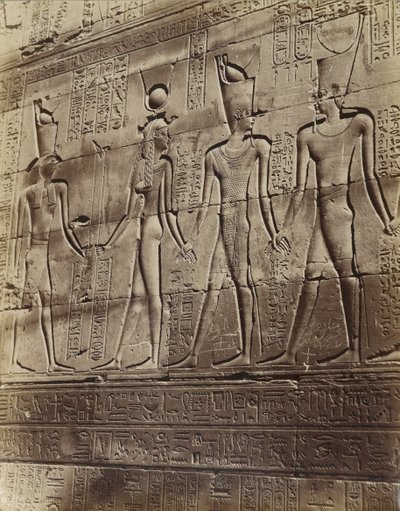 Bas Relief from the Temple em Edfu de Antonio Beato