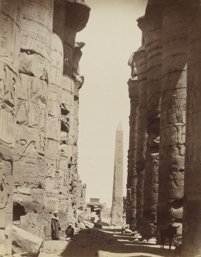 Colunas e Obelisco em Karnak de Antonio Beato