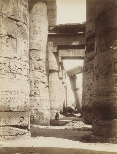 Interior do Hall do Hipostilo, Karnak de Antonio Beato
