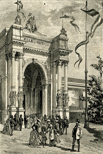 Pavilhão de Belas Artes, Exposição Emiliana, San Michele em Bosco, Bolonha, Emilia-Romagna, Itália de Antonio Bonamore