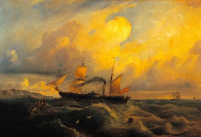 Isabell II, o primeiro navio a parafuso da marinha espanhola real de Antonio Brugada