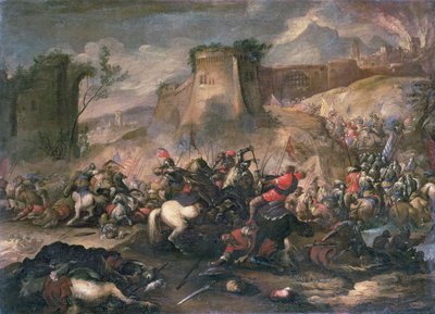 Escaramuças de cavalaria entre cruzados e turcos de Antonio Calza