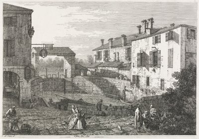 Vistas: The Canal Lock em Dolo de Antonio Canaletto