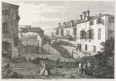 Vista: O Canal Lock em Dolo, 1735-1746. de Giovanni Antonio Canal