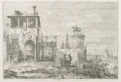 Vista: Monumento Equestre, 1735-1746. de Giovanni Antonio Canal