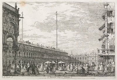 Vistas: Palácio do Procurador e Igreja de St. Géminien, Veneza de Antonio Canaletto