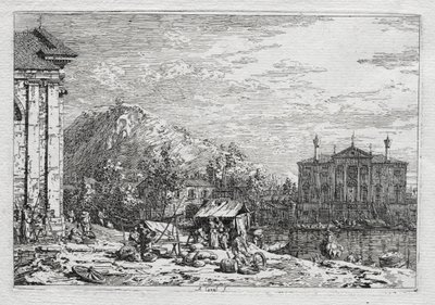 Vistas de Veneza e arredores: uma cidade além de um rio, década de 1700. de Giovanni Antonio Canal