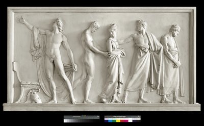 Aquiles entregando Briseis aos Arautos de Agamenon, 1787-90 (gesso) de Antonio Canova