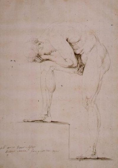 Choro Nú Masculino (lápis sobre papel) de Antonio Canova