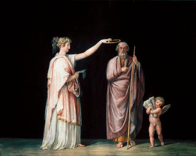 A Musa Calliope e o Homer. Tempera de Antonio Canova (1757-1822), cerca de 1798. de Antonio Canova