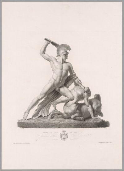 Teseu e Centauro, vista frontal, de Oeuvre de Canova de Antonio Canova