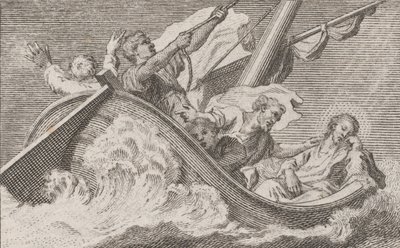 Cristo em um barco com pescadores, c. 1760-93. de Antonio Capellan