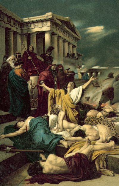 I Maccabei (O Martírio dos Sete Macabeus) (chromolitho) de Antonio Ciseri