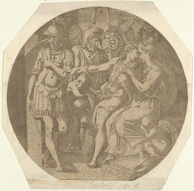 Um homem dizendo suas despedidas a uma mulher, 1540-45. de Antonio Fantuzzi