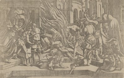 Queima de um cadáver, 1540-45. de Antonio Fantuzzi