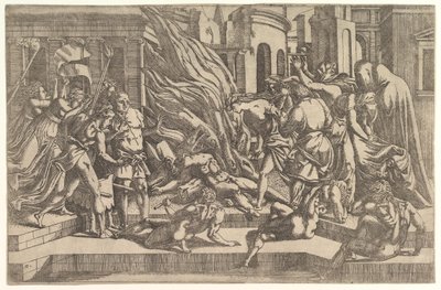Queima de um cadáver, ca. 1543. de Antonio Fantuzzi