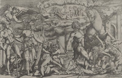 Concurso entre Netuno e Atena, 1540-45. de Antonio Fantuzzi
